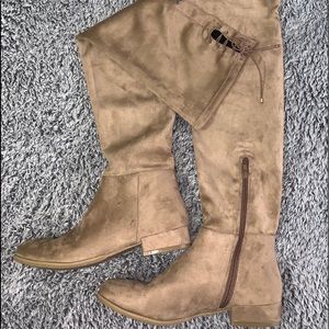Tan Suede Over the Knee Boots